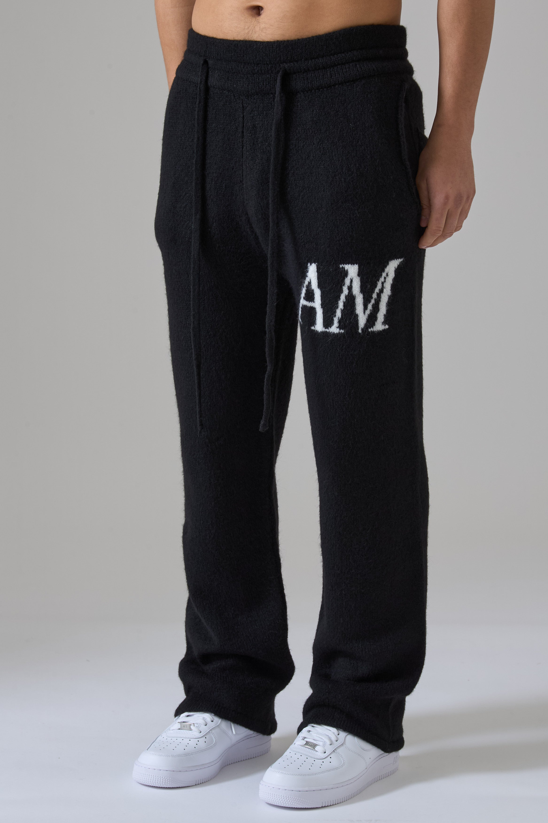 BLACK KNITWEAR PANT