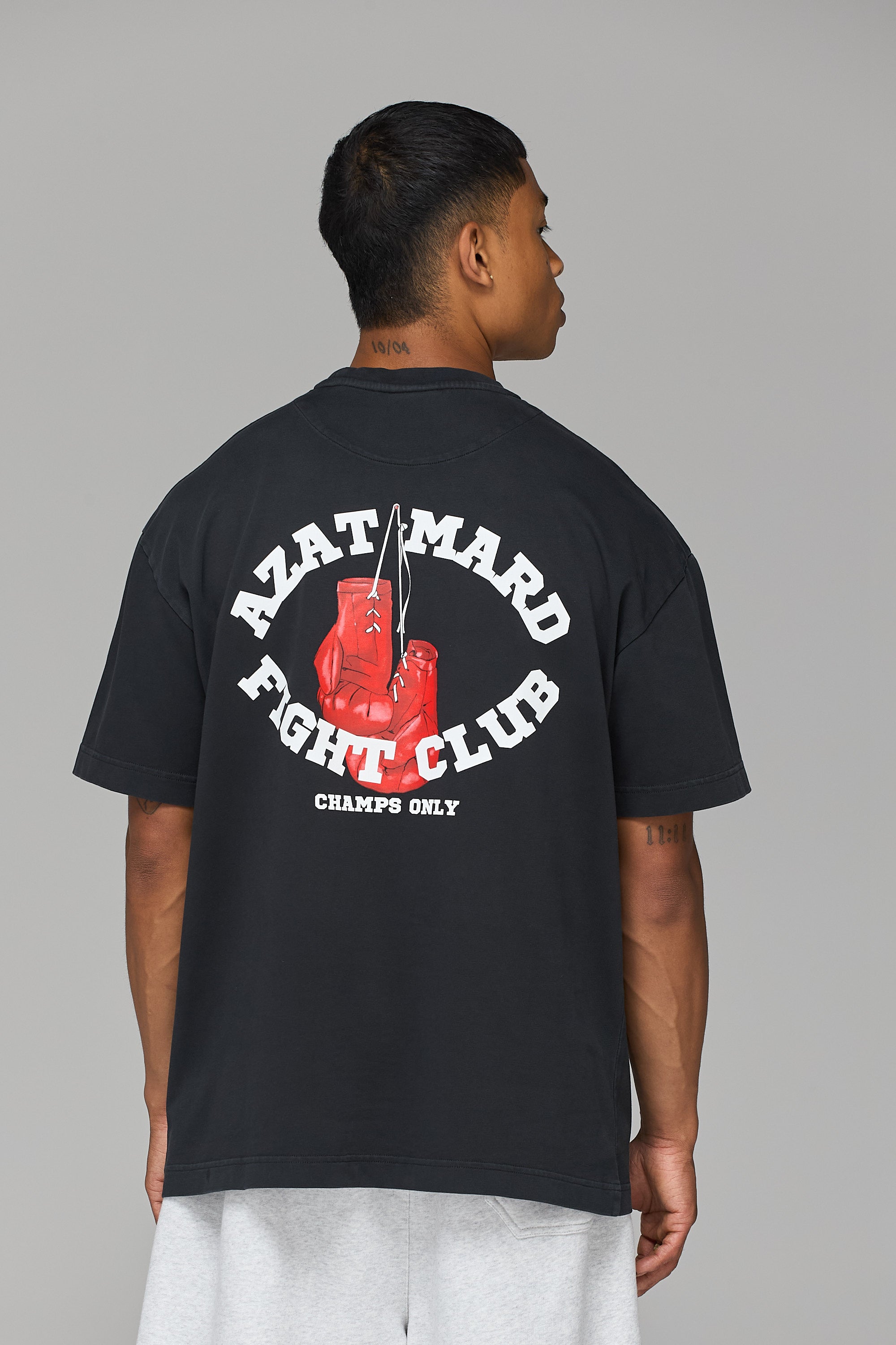FIGHT CLUB WASHED BLACK T-SHIRT | AZAT MARD