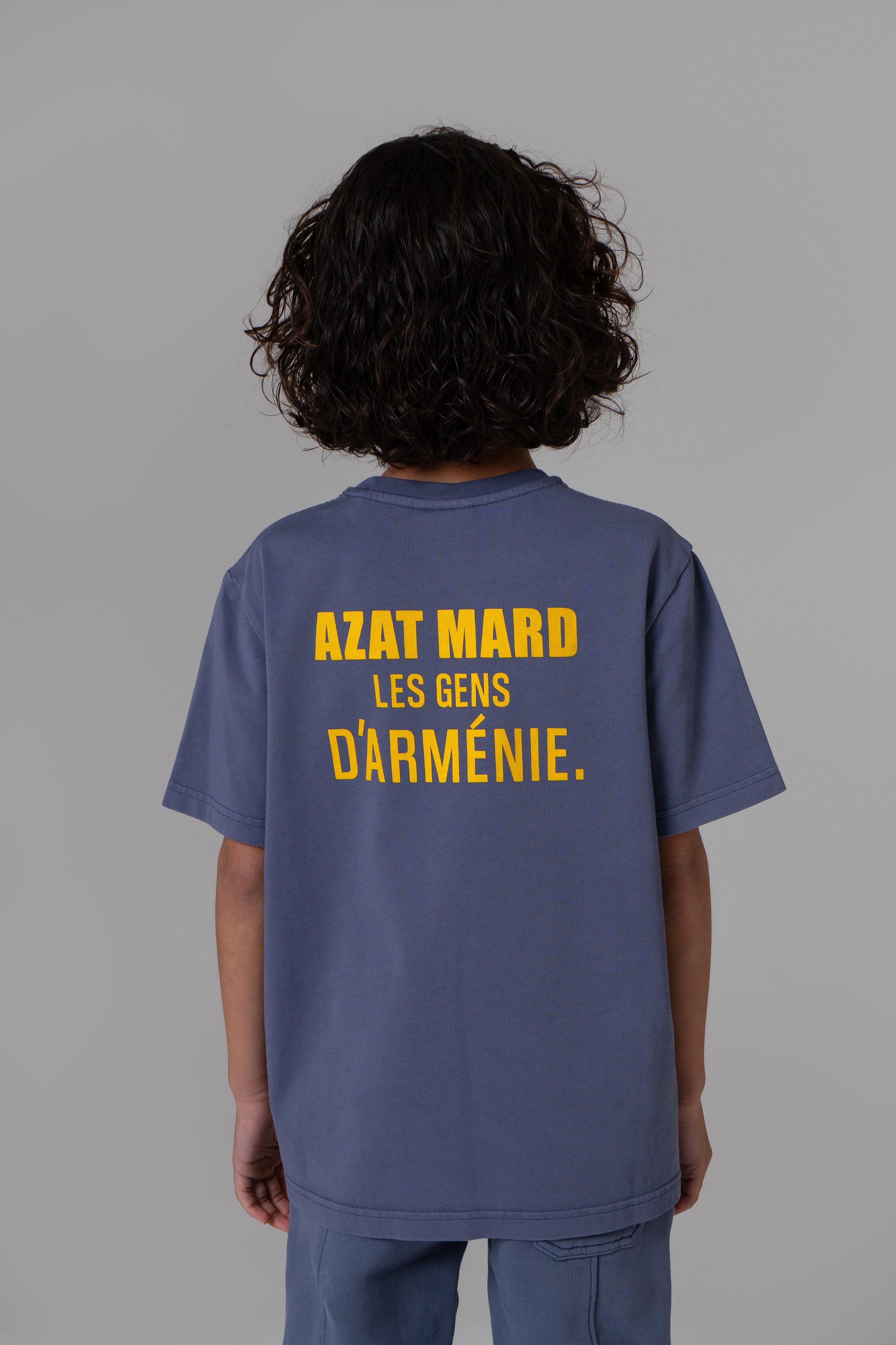 LES GENS WASHED NAVY/YELLOW KIDS T-SHIRT