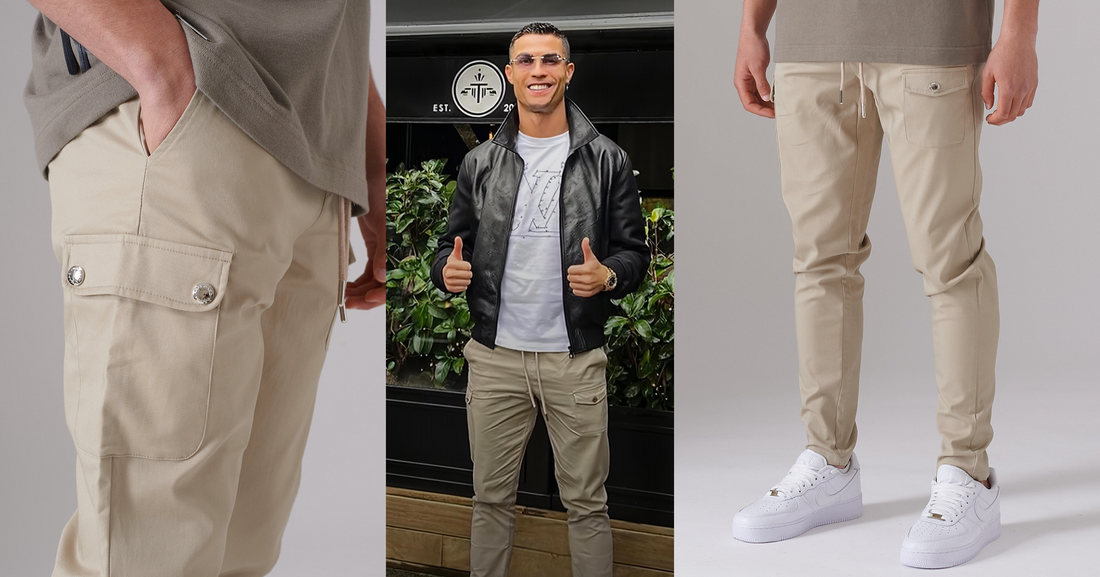 Cristiano Ronaldo wearing our Beige Twill Pants