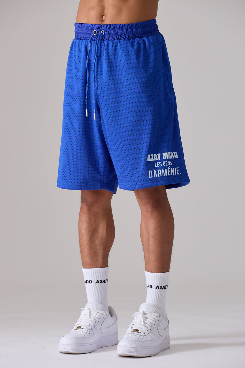 LES GENS BLUE/WHITE MESH SHORTS