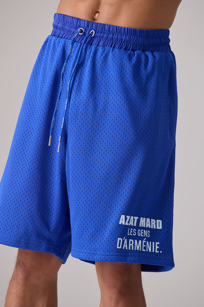 LES GENS BLUE/WHITE MESH SHORTS