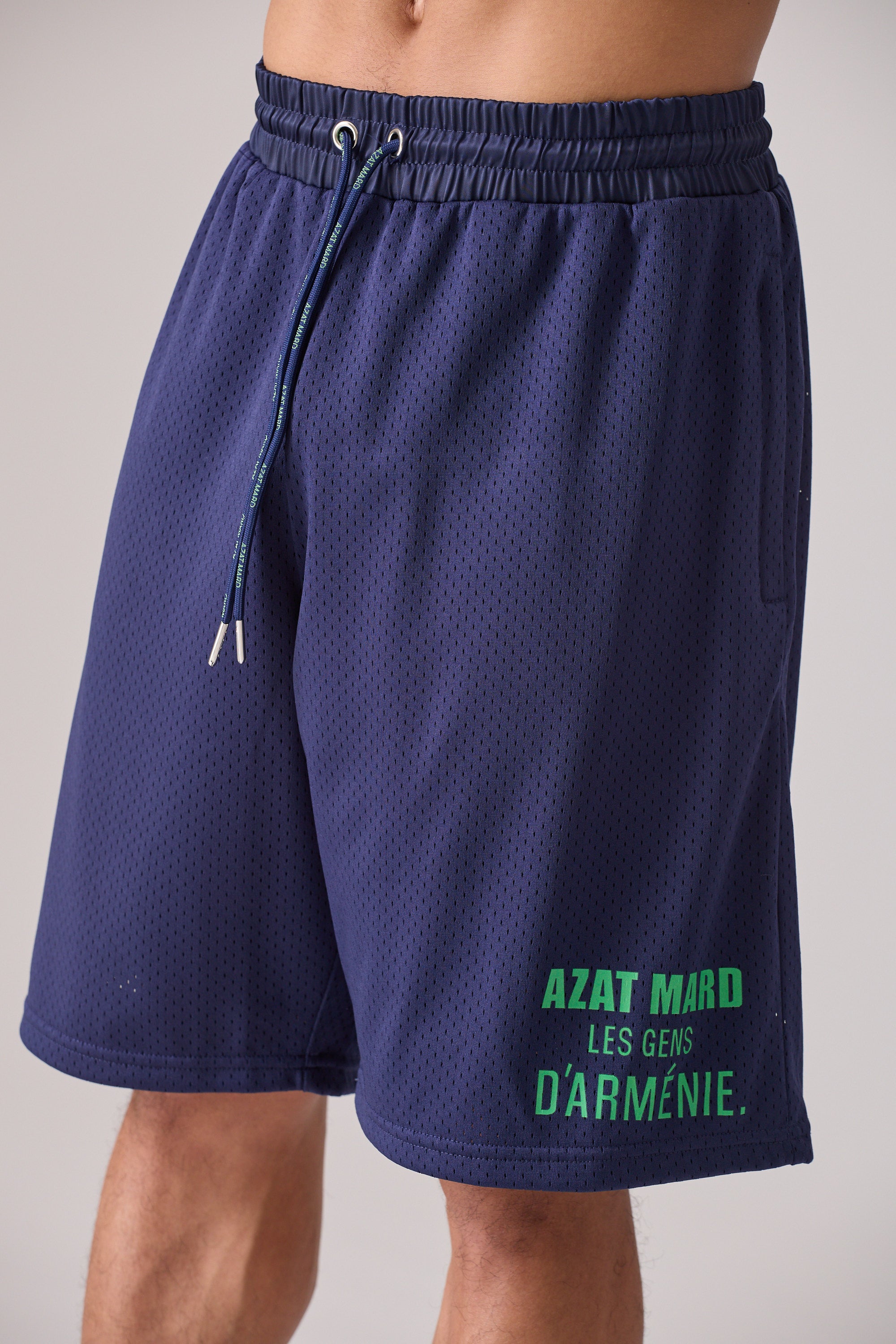 LES GENS NAVY/GREEN MESH SHORTS