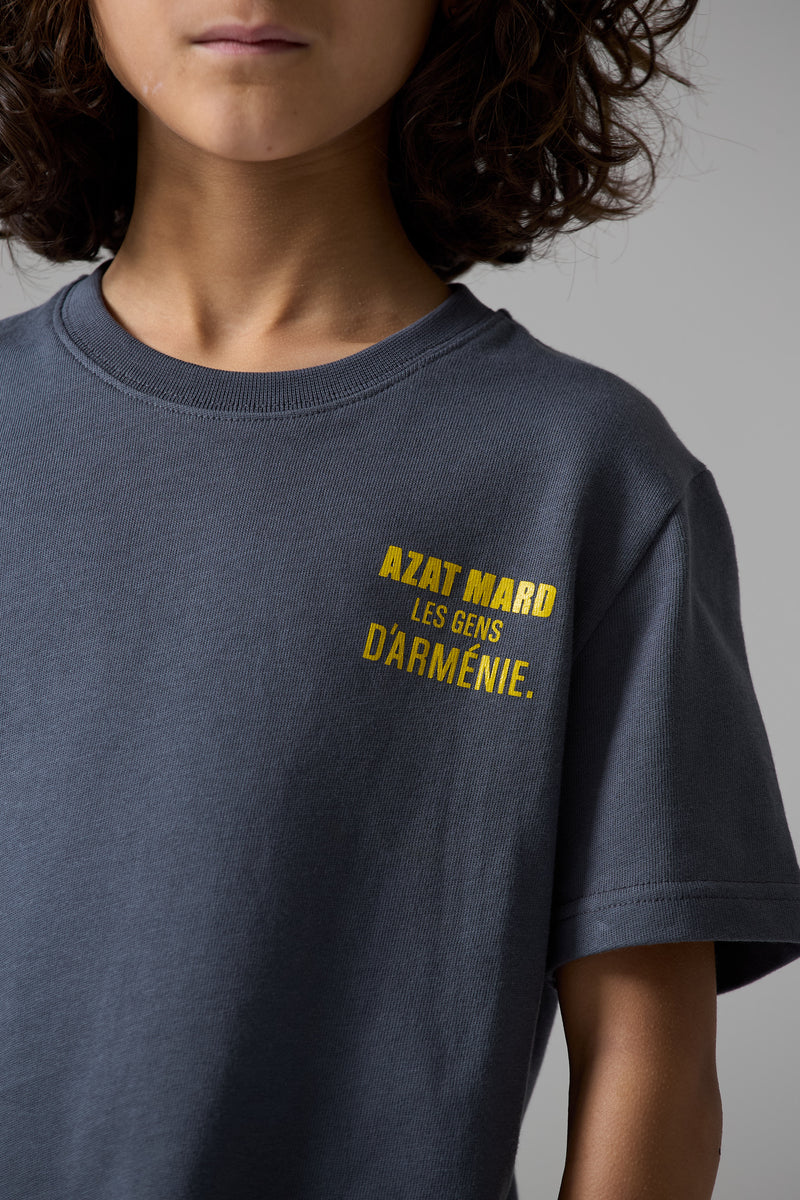 LES GENS CHARCOAL/YELLOW KIDS T-SHIRT