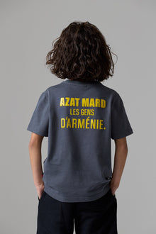 LES GENS CHARCOAL/YELLOW KIDS T-SHIRT