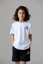 LES GENS WHITE T-SHIRT & BLACK SHORT KIDS TWINSET