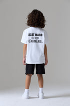 LES GENS WHITE T-SHIRT & BLACK SHORT KIDS TWINSET