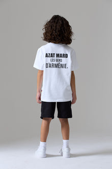 LES GENS WHITE T-SHIRT & BLACK SHORT KIDS TWINSET