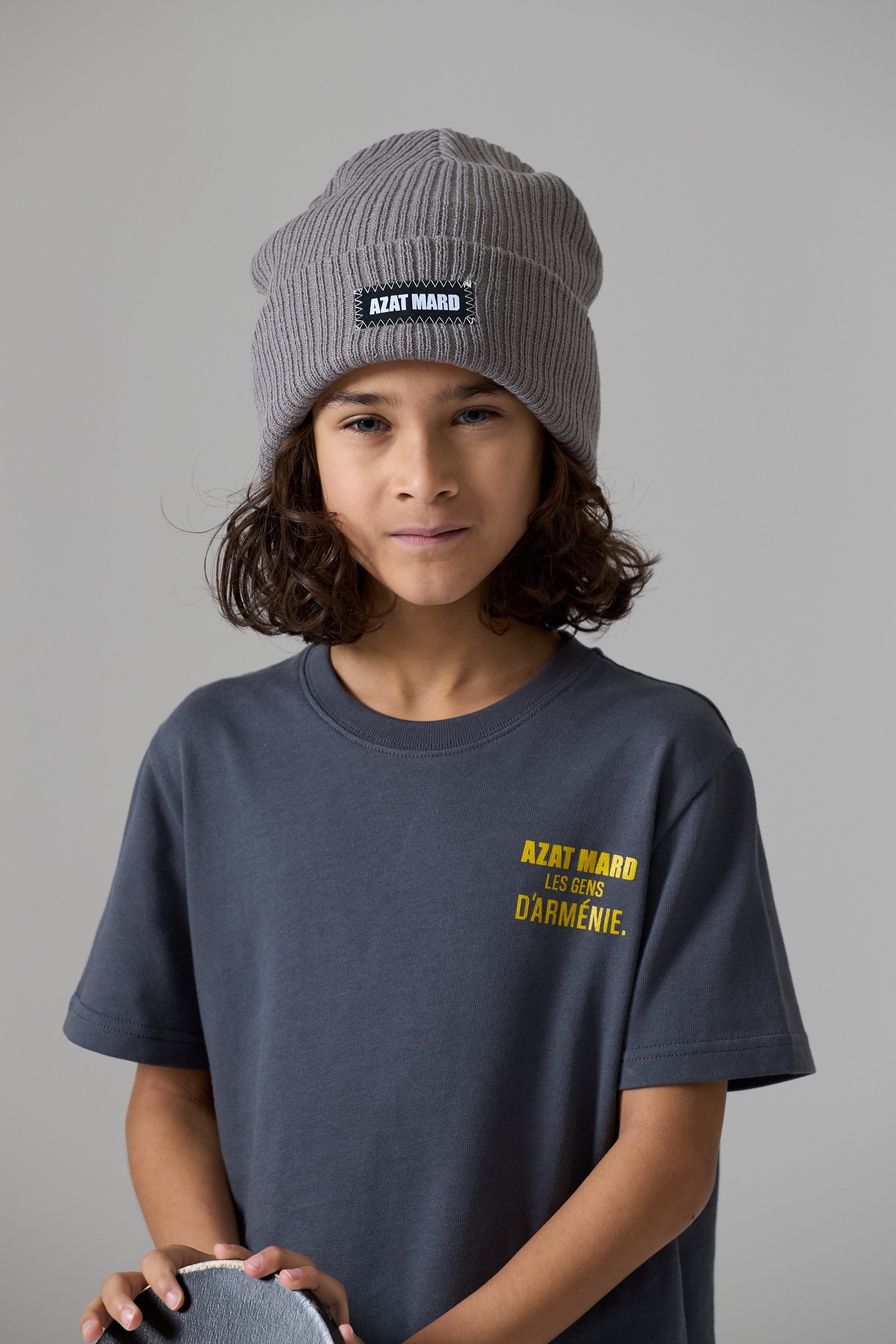 LES GENS CHARCOAL/YELLOW KIDS T-SHIRT