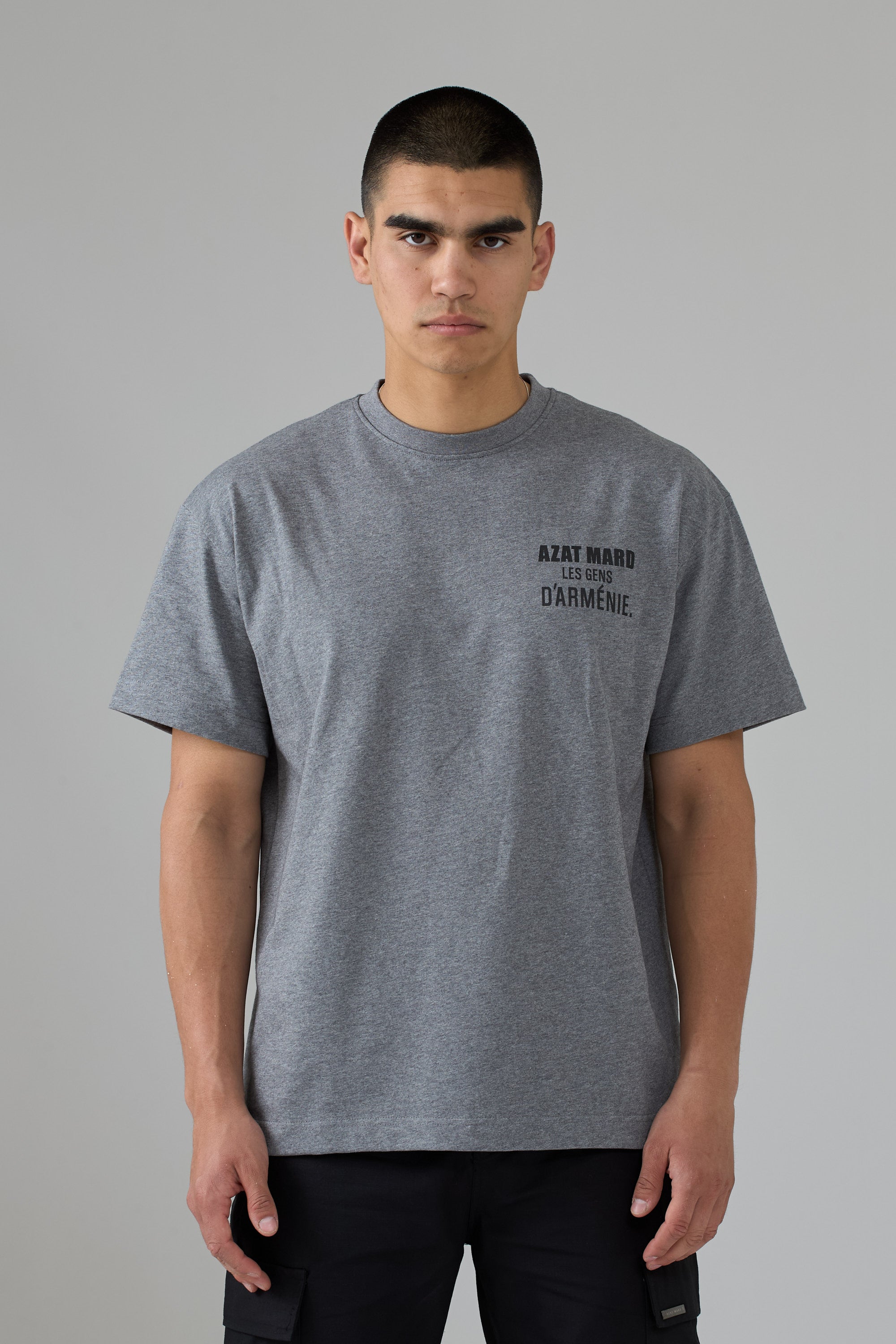 LES GENS GREY MARL/BLACK T-SHIRT