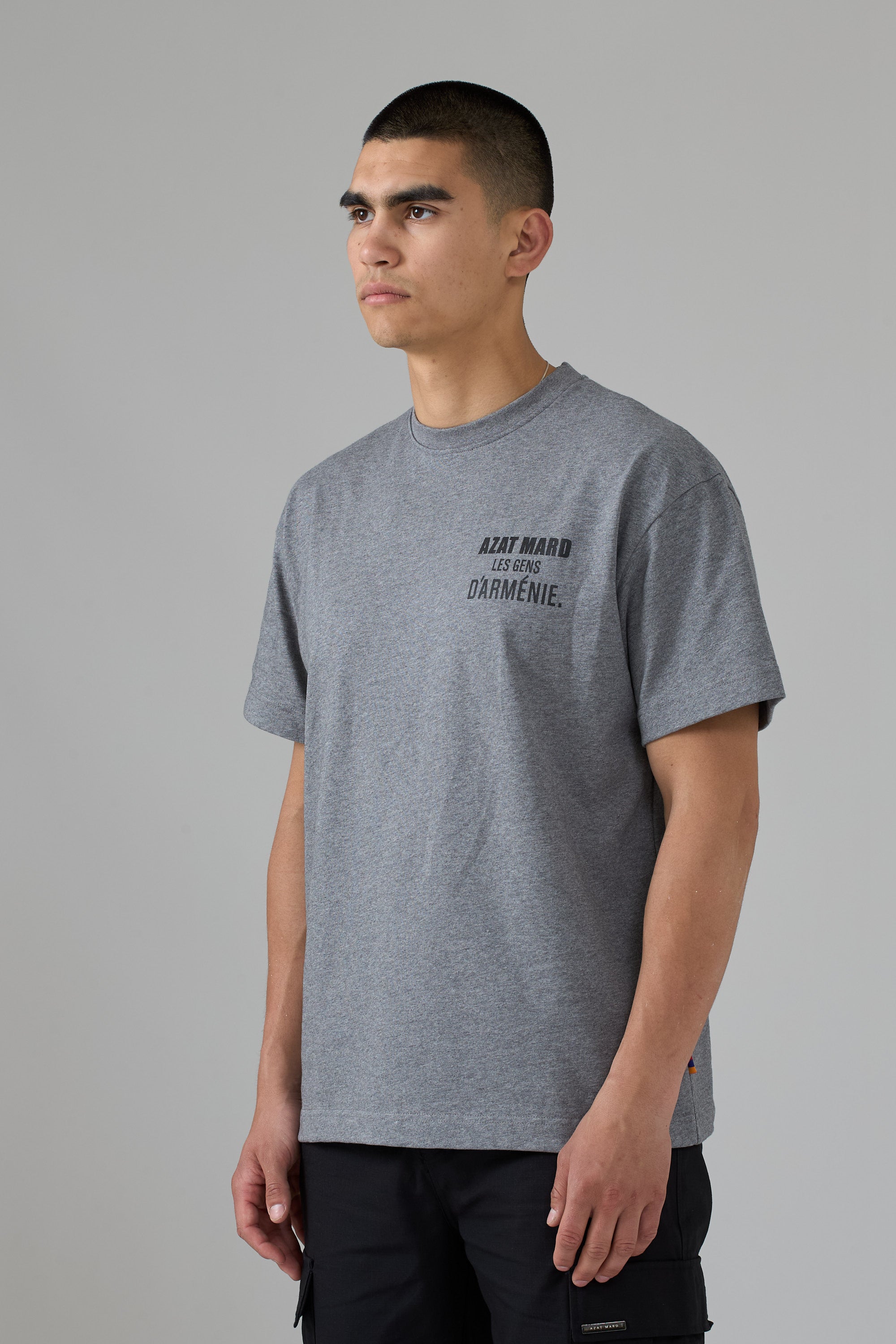 LES GENS GREY MARL/BLACK T-SHIRT