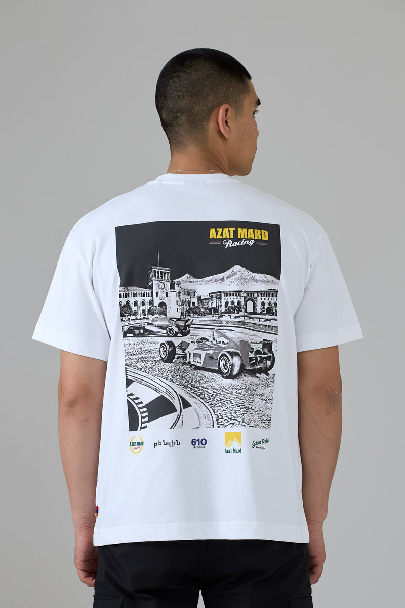 WHITE YEREVAN RACING T-SHIRT