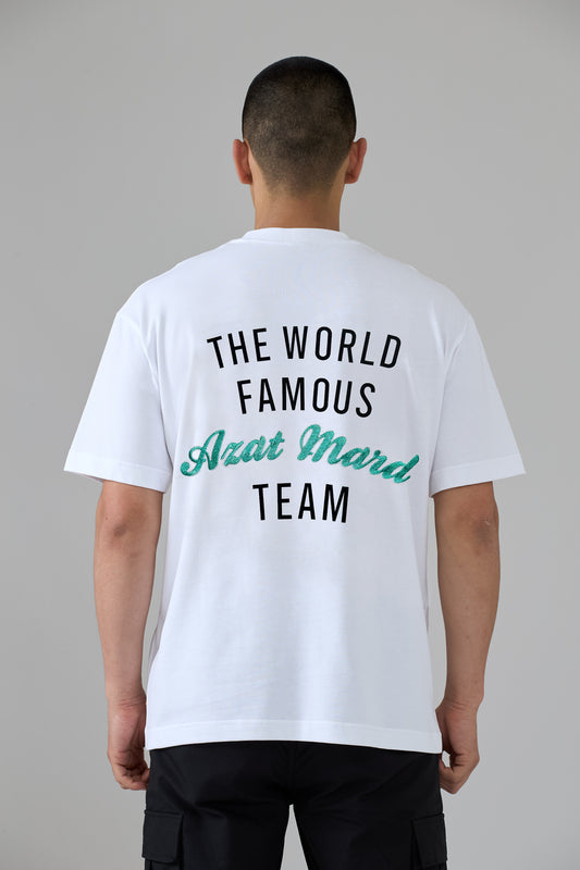 T-SHIRT BLANC DE L'ÉQUIPE AZAT MARD DE RENOMMÉE MONDIALE