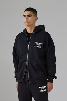 LES GENS BLACK/WHITE ZIPPER HOODIE