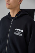 LES GENS BLACK/WHITE ZIPPER HOODIE