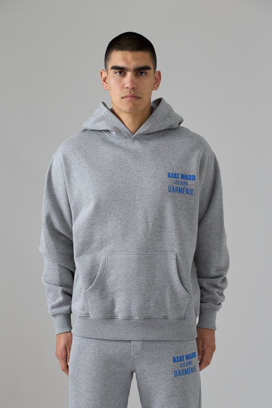 LES GENS HEATHER GREY WITH BLUE HOODIE