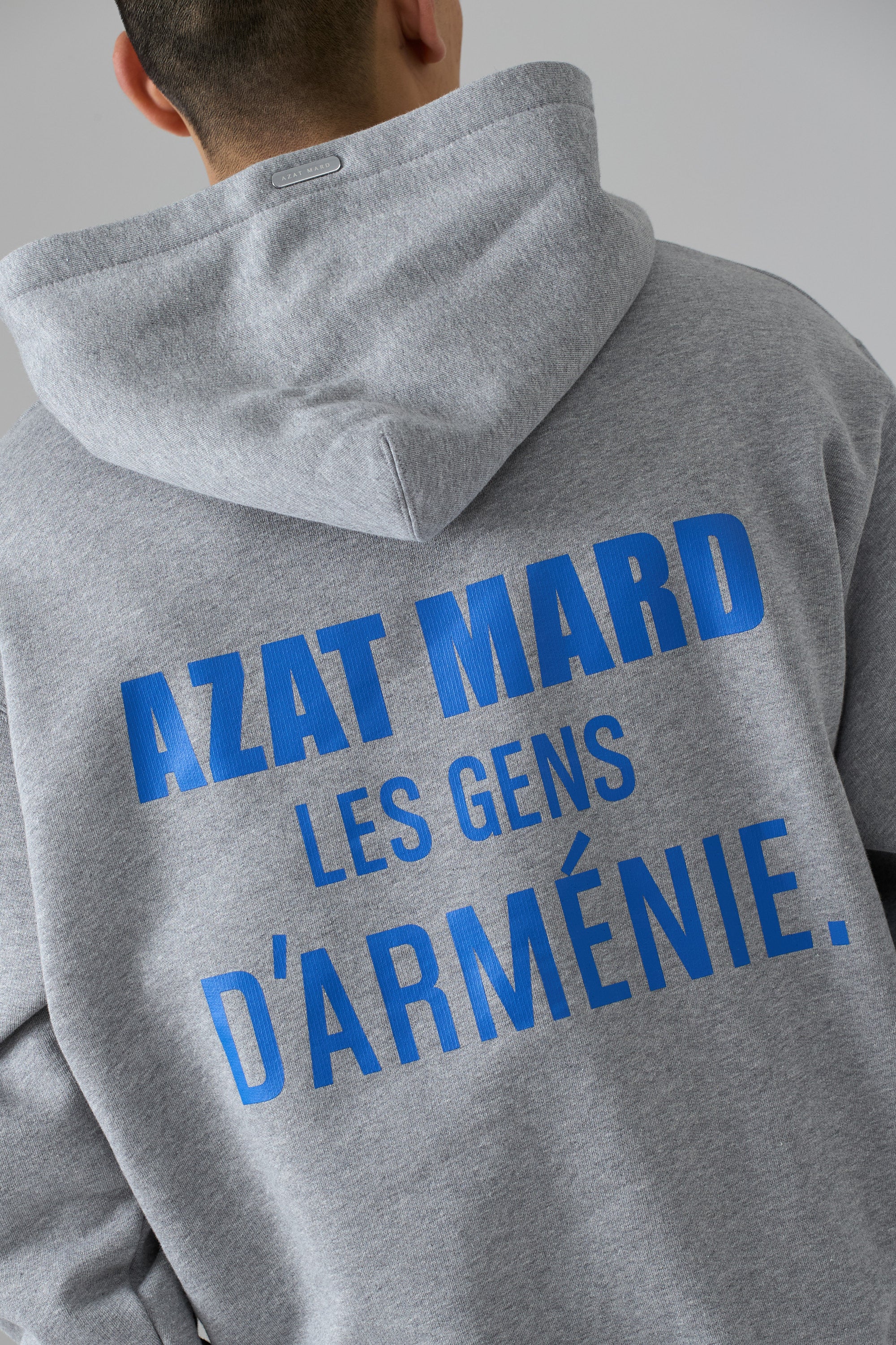 LES GENS HEATHER GREY WITH BLUE HOODIE