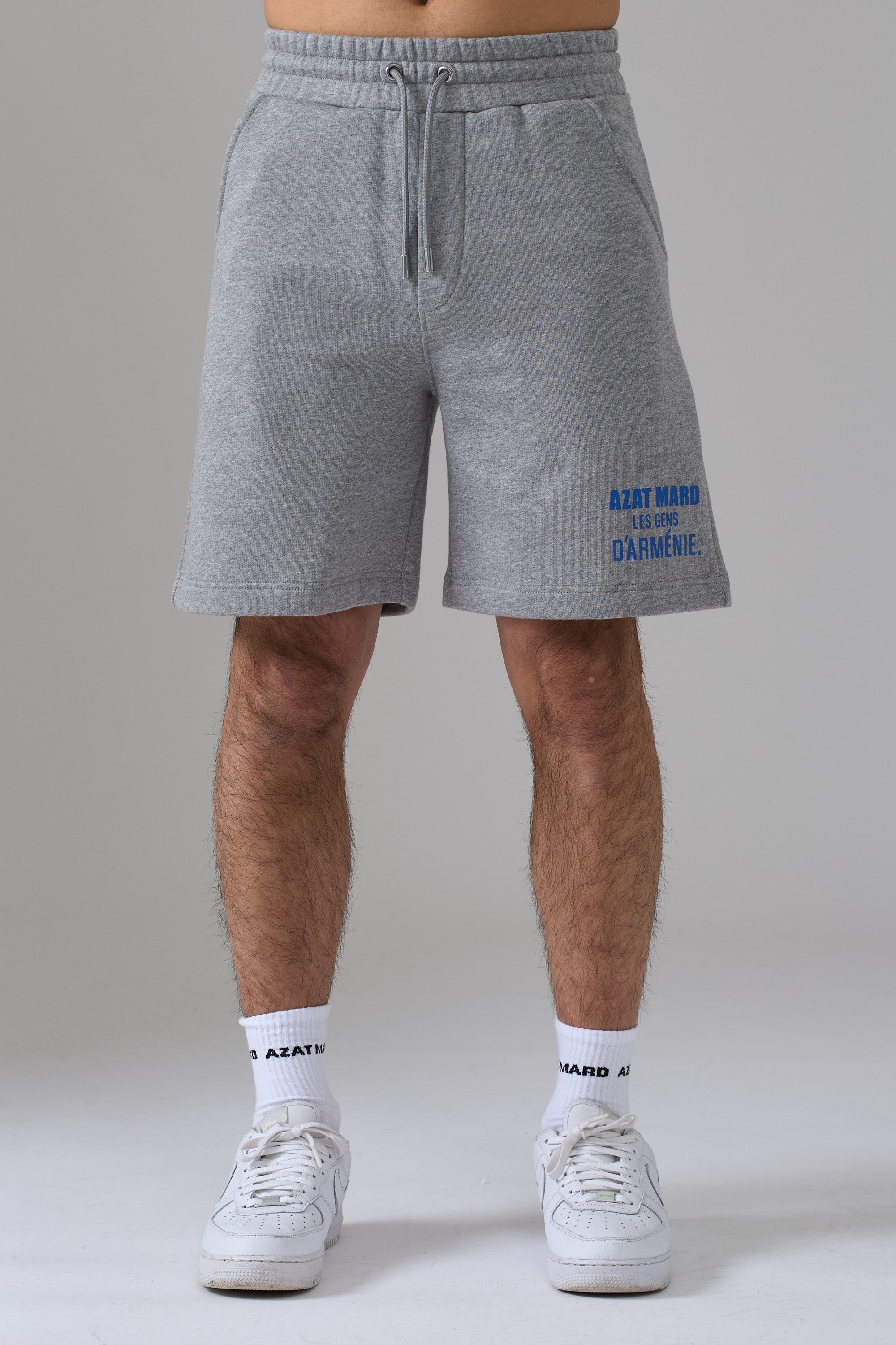 LES GENS HEATHER GREY WITH BLUE SHORTS