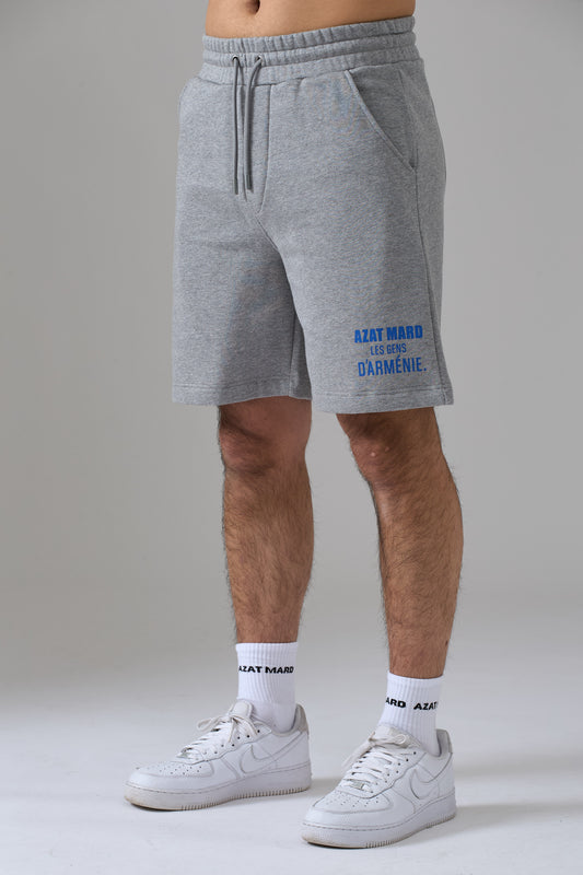 LES GENS HEATHER GREY WITH BLUE SHORTS