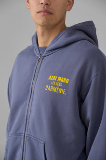 LES GENS WASHED NAVY ZIPPER HOODIE