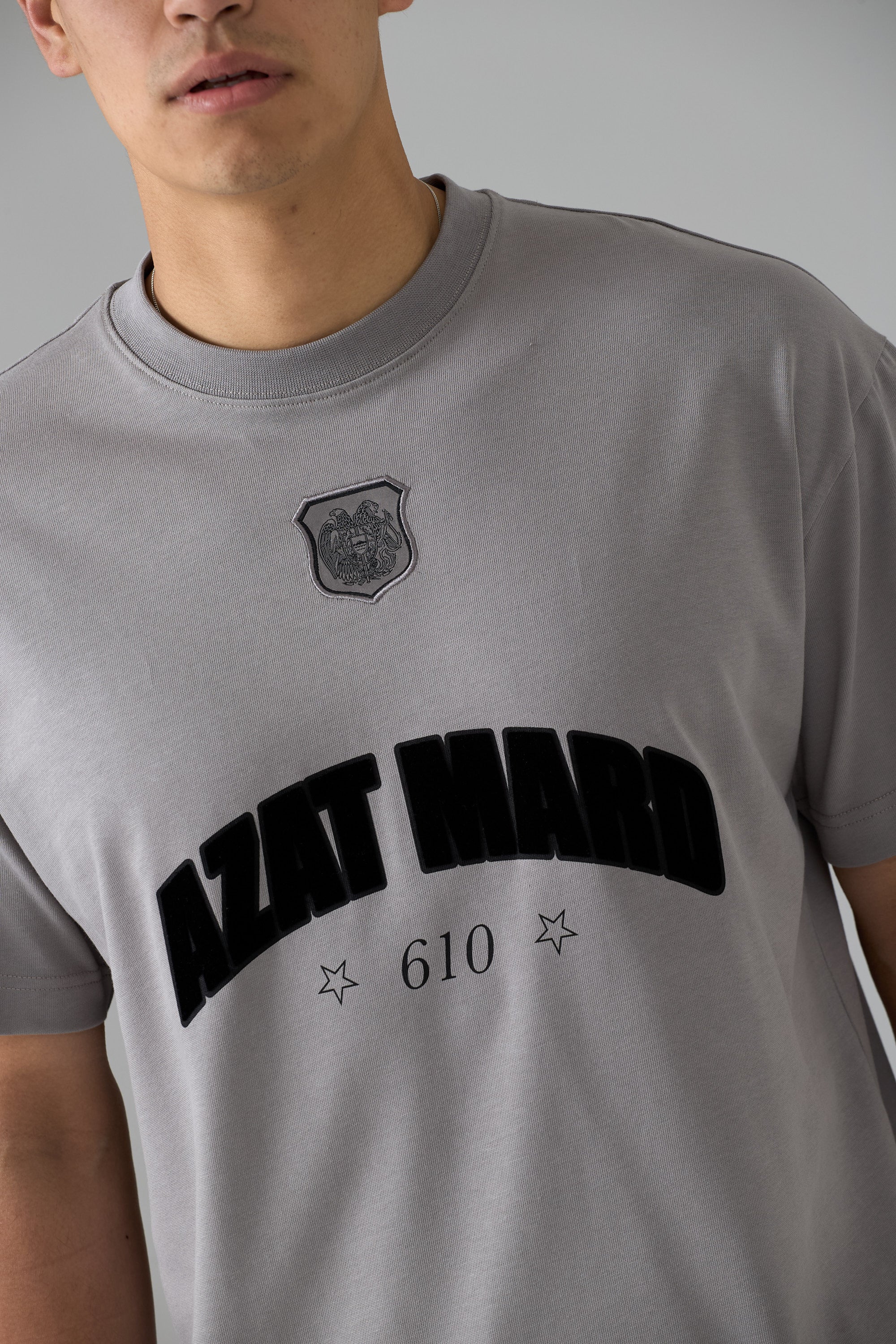 Զինանշանով Մոխրագույն Շապիկ