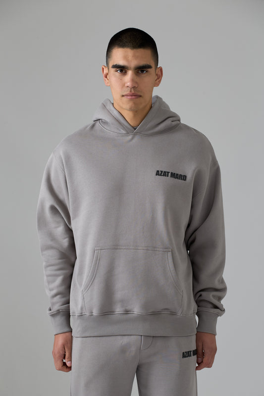 GREY CREST HOODIE