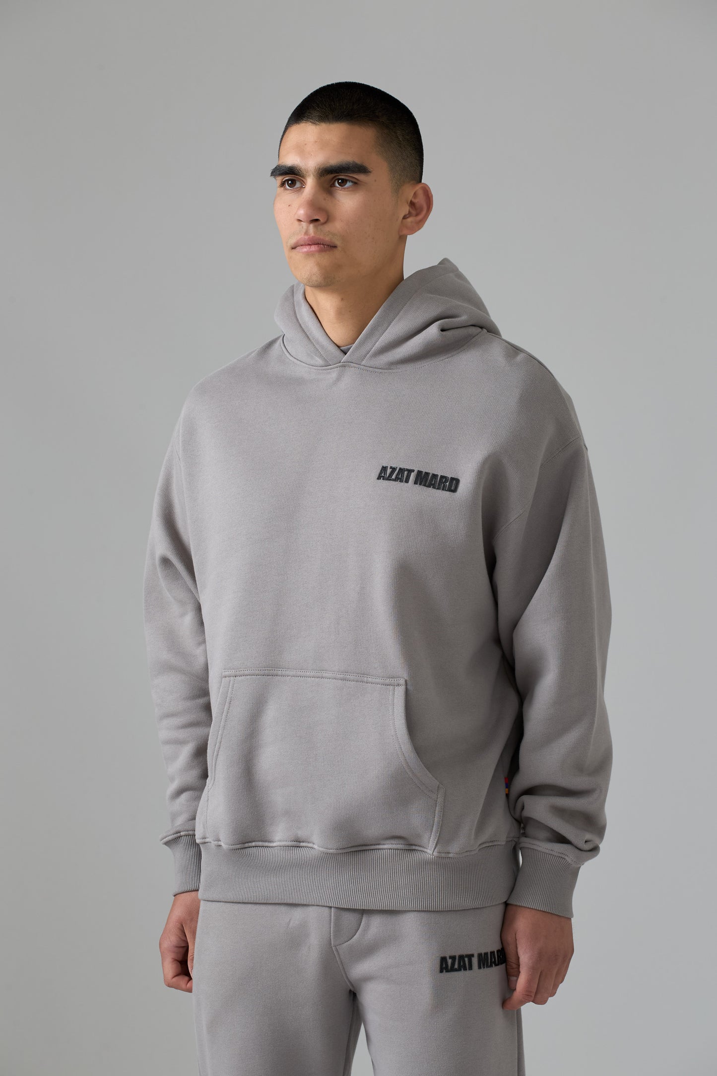 GREY CREST HOODIE