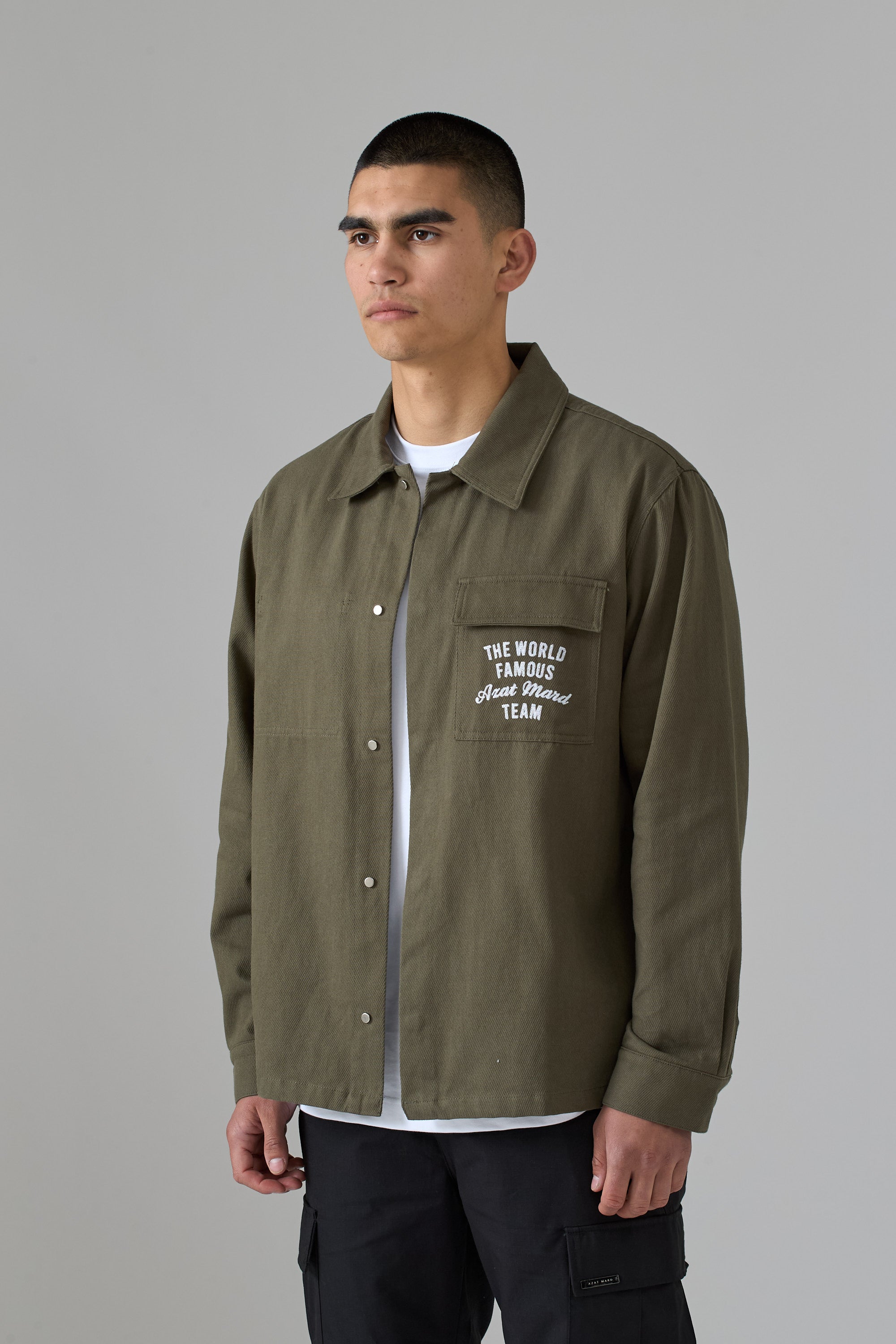 WORLD FAMOUS AZAT MARD TEAM KHAKI TWILL SHIRT