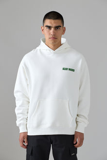 WHITE CORE HOODIE WITH GREEN IMPACT PU