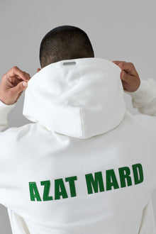 WHITE CORE HOODIE WITH GREEN IMPACT PU