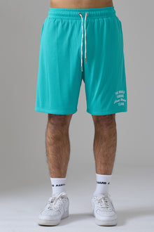 WORLD FAMOUS AZAT MARD TEAM SEA GREEN MESH SHORTS