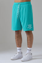 WORLD FAMOUS AZAT MARD TEAM SEA GREEN MESH SHORTS