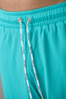 WORLD FAMOUS AZAT MARD TEAM SEA GREEN MESH SHORTS