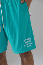 WORLD FAMOUS AZAT MARD TEAM SEA GREEN MESH SHORTS