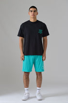 WORLD FAMOUS AZAT MARD TEAM SEA GREEN MESH SHORTS
