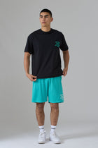 WORLD FAMOUS AZAT MARD TEAM SEA GREEN MESH SHORTS