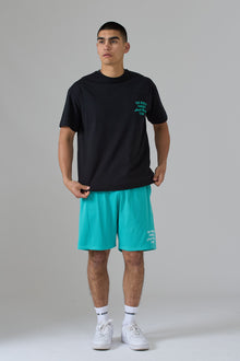 WORLD FAMOUS AZAT MARD TEAM SEA GREEN MESH SHORTS