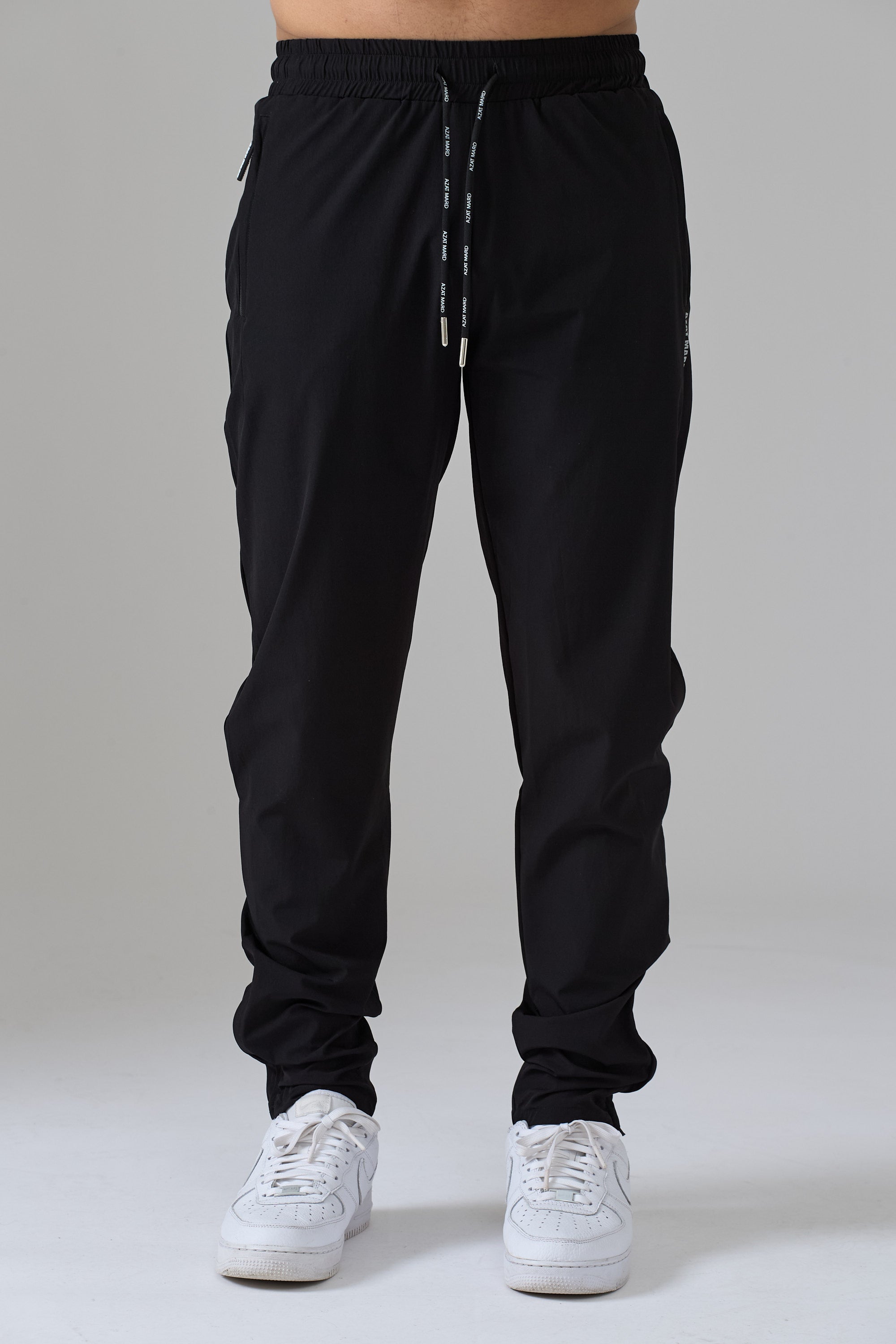 BLACK ACTIVEWEAR TRACK PANTS