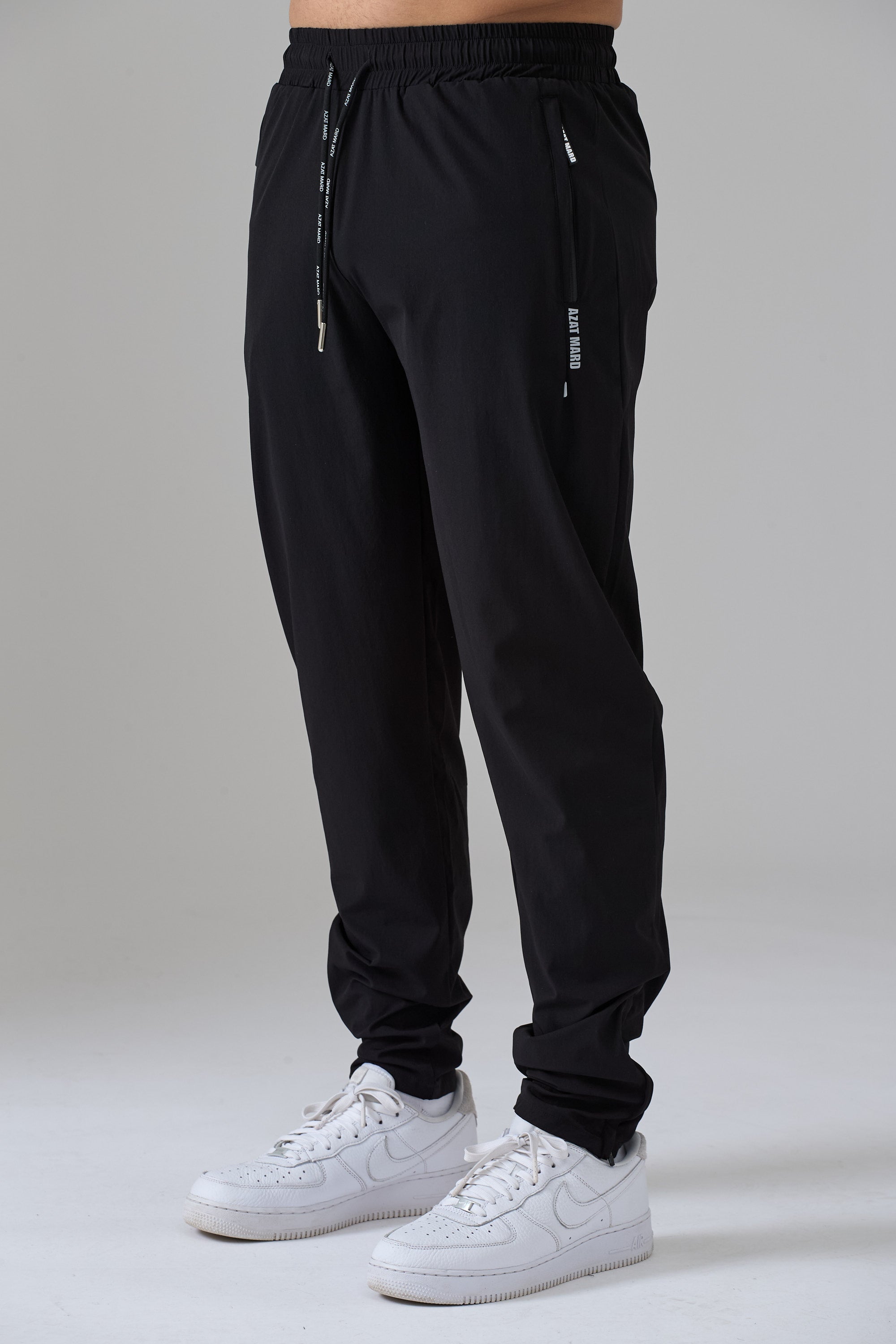 BLACK ACTIVEWEAR TRACK PANTS