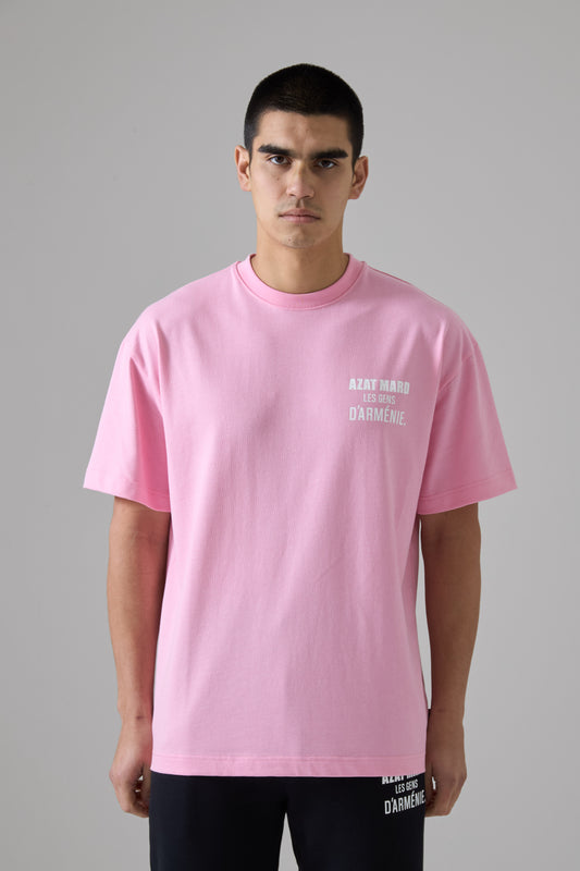 LES GENS PINK/WHITE T-SHIRT