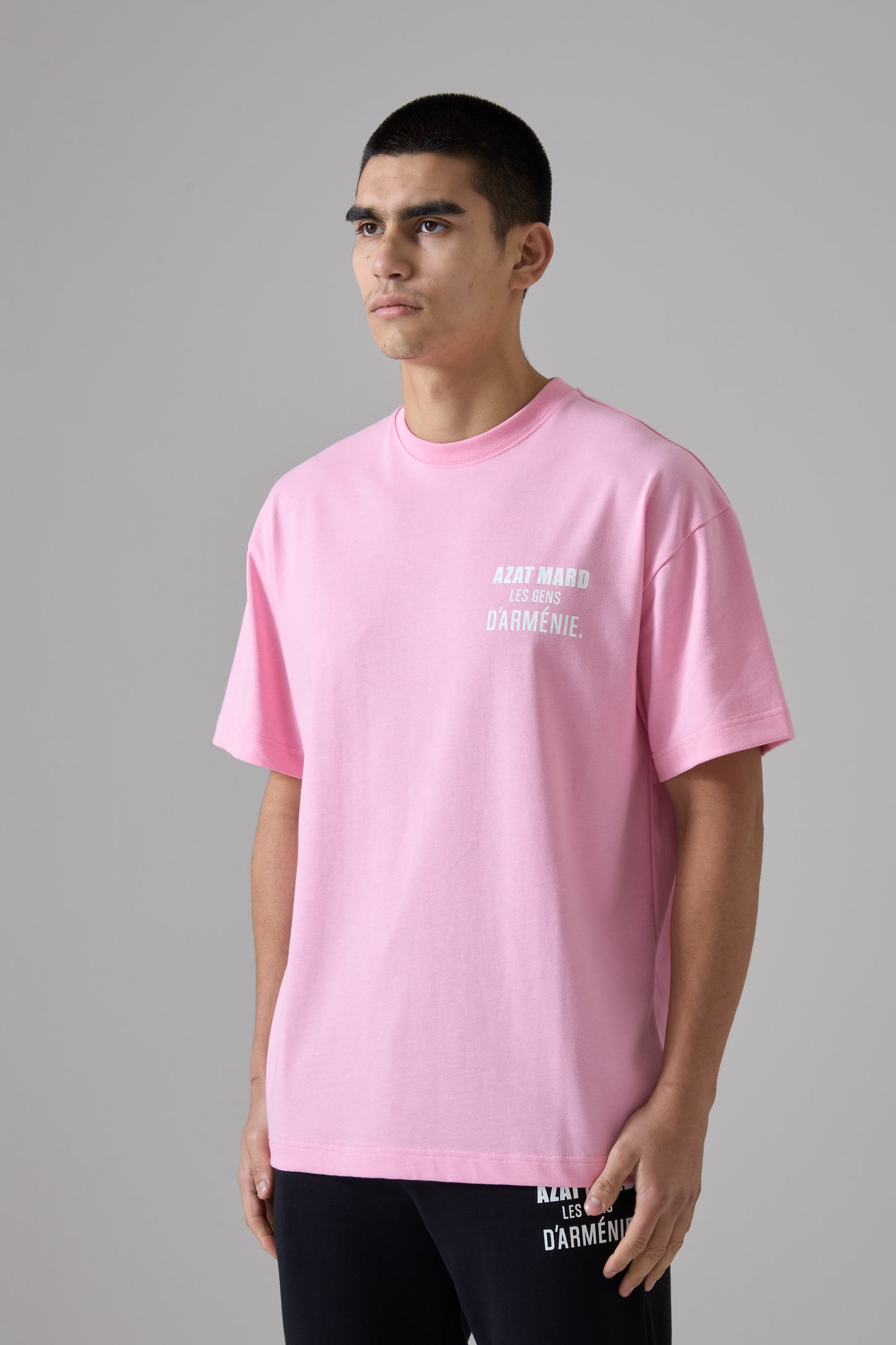 LES GENS PINK/WHITE T-SHIRT