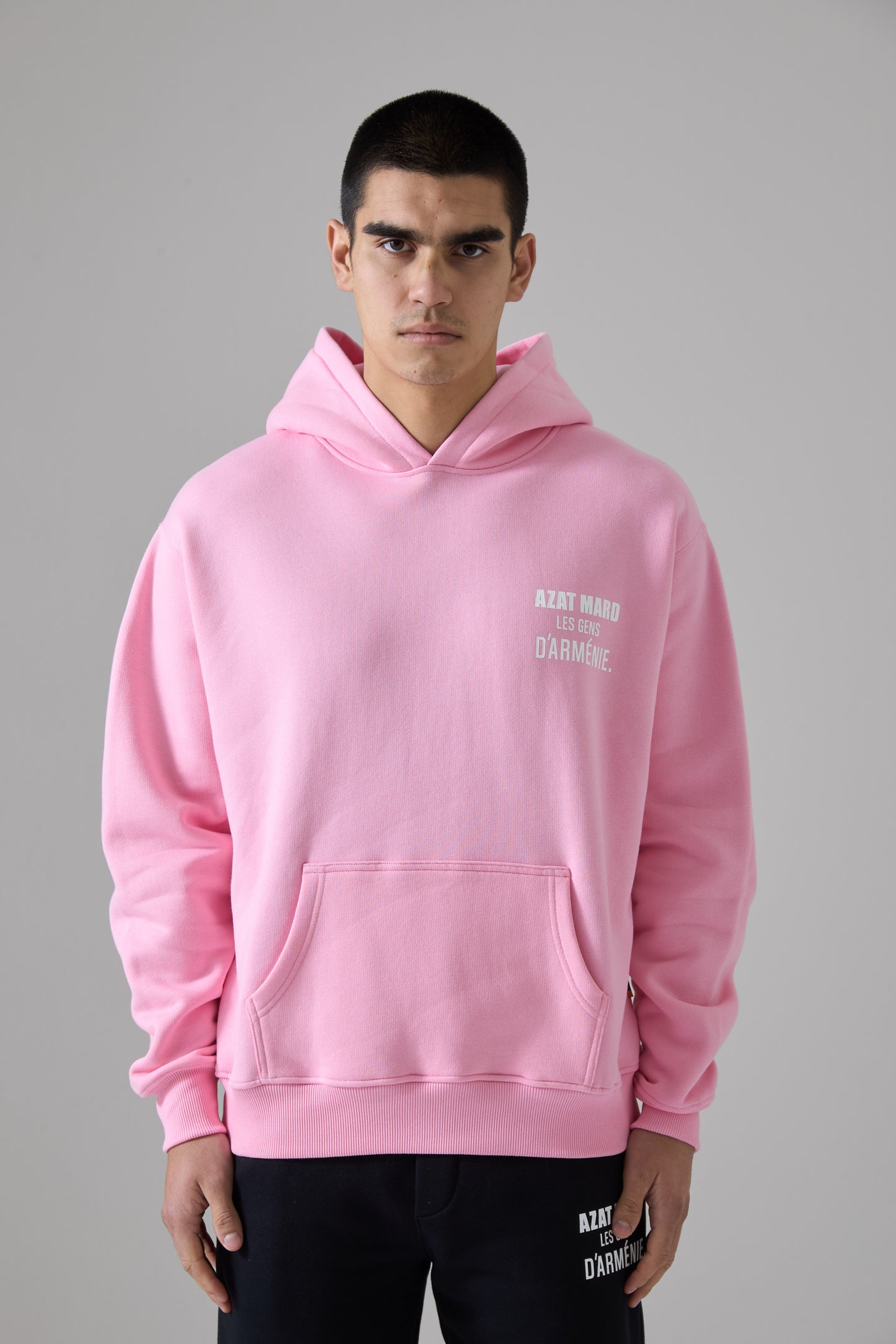 LES GENS PINK/WHITE HOODIE