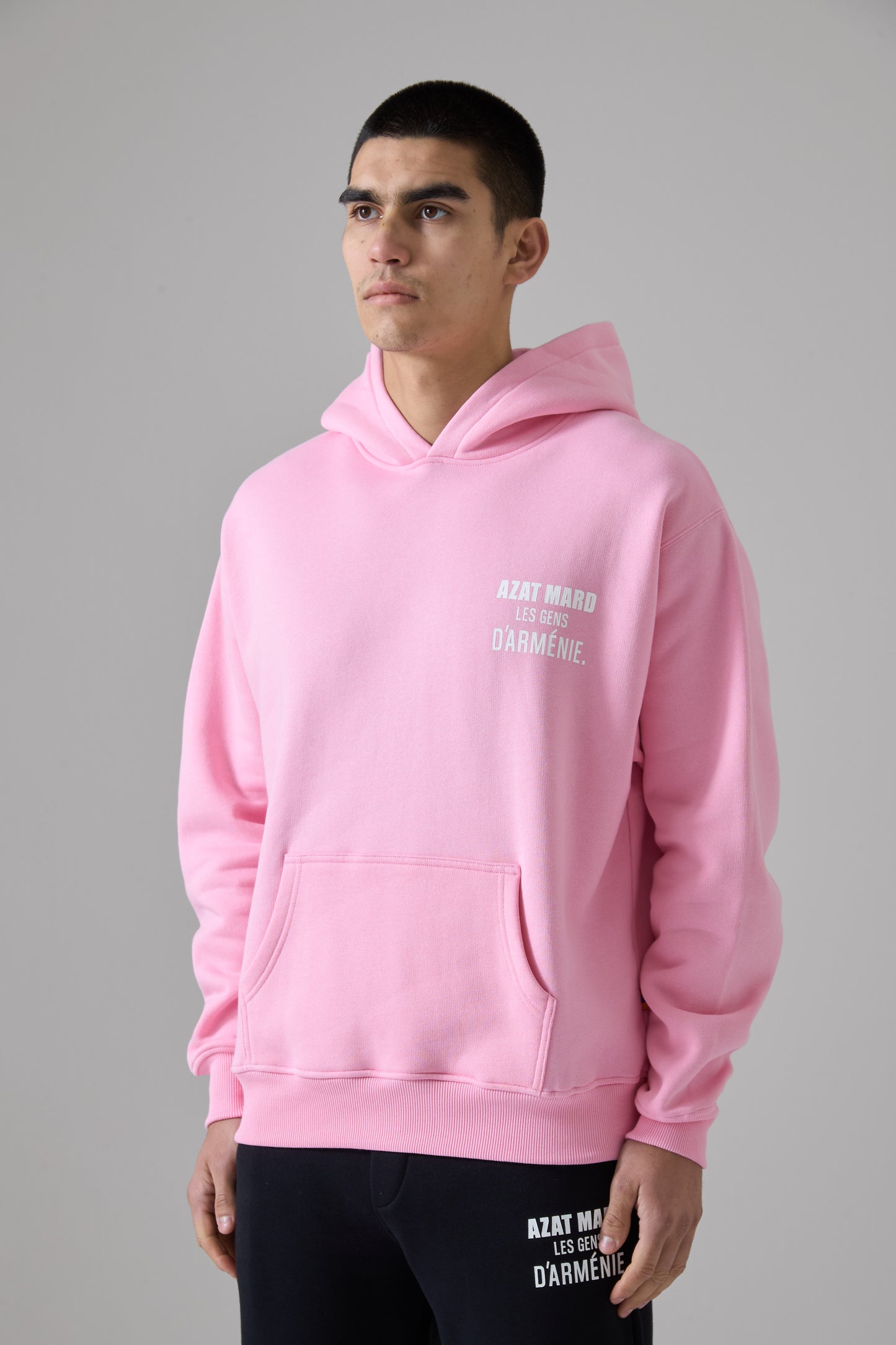 LES GENS PINK/WHITE HOODIE