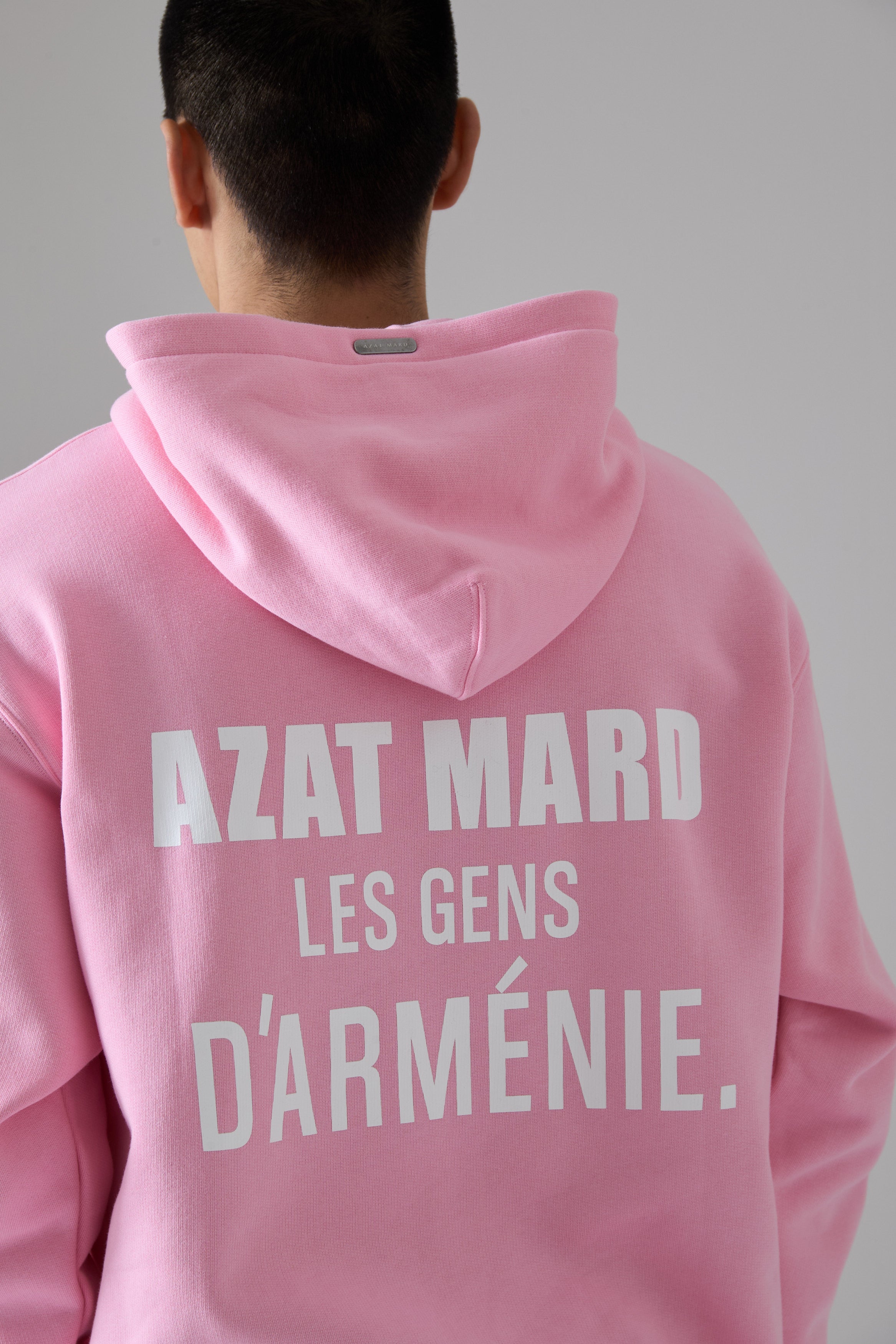 LES GENS PINK WHITE HOODIE