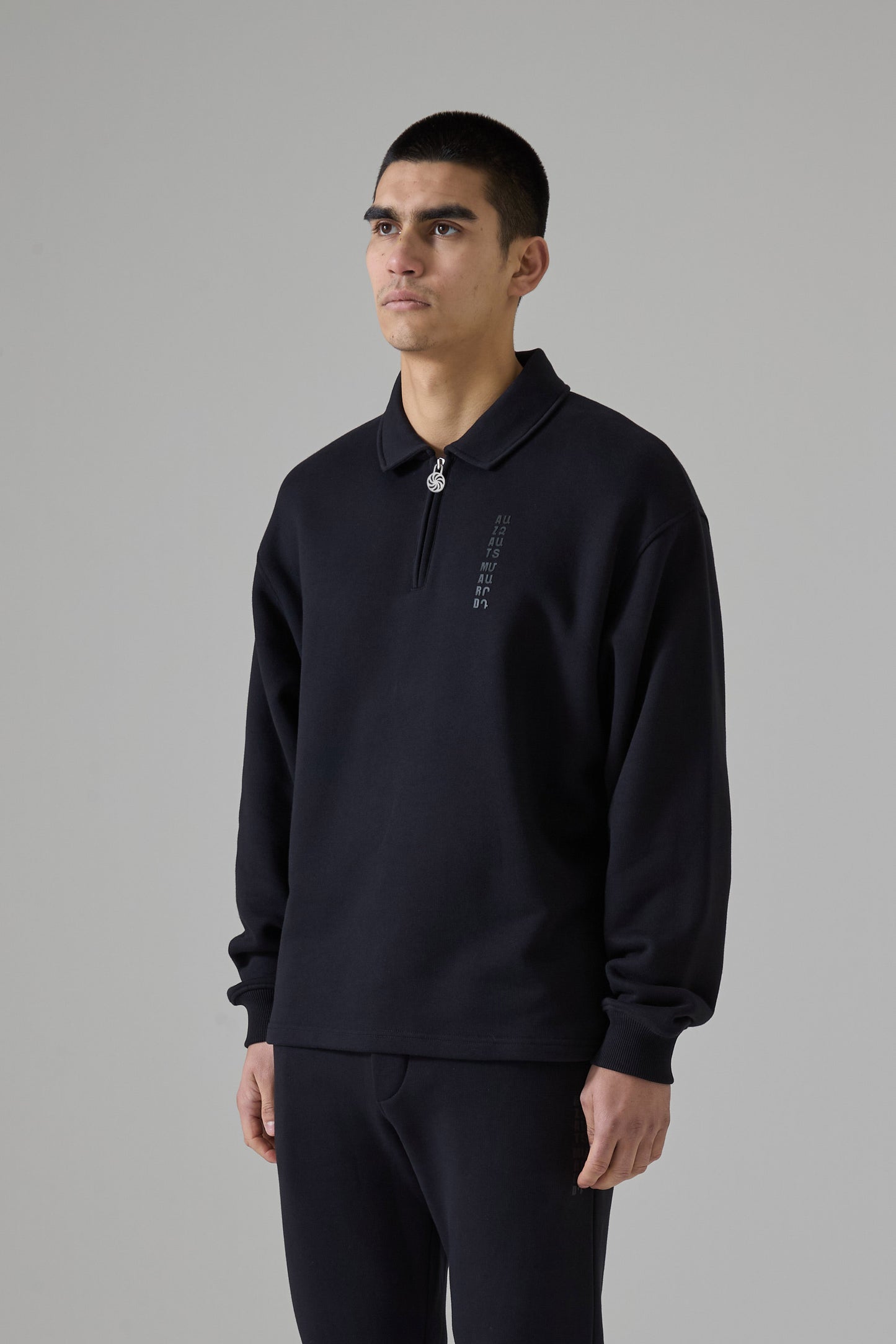 WHEEL OF ETERNITY BLACK QUARTER ZIP SWEATER