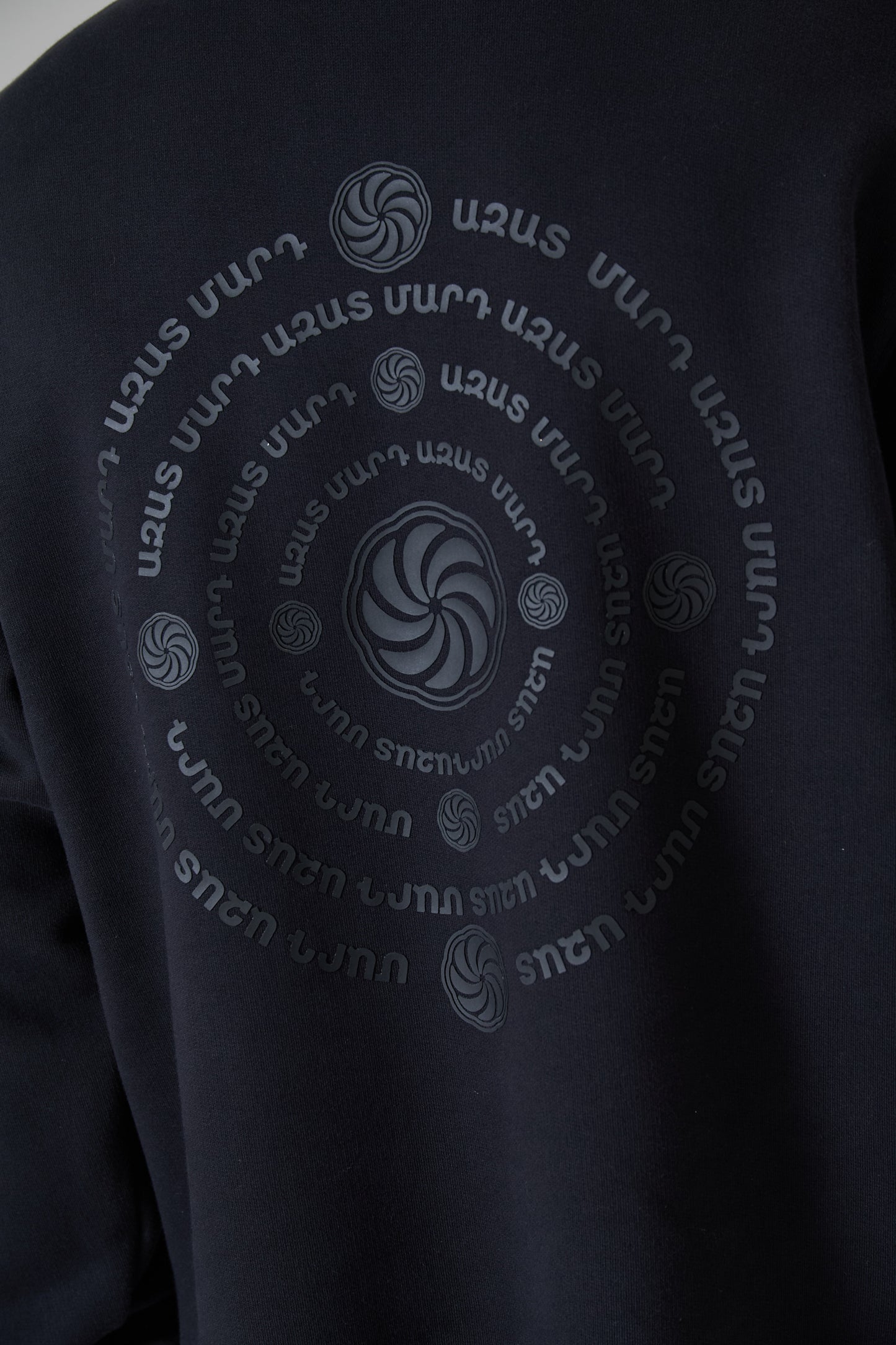 WHEEL OF ETERNITY BLACK QUARTER ZIP SWEATER