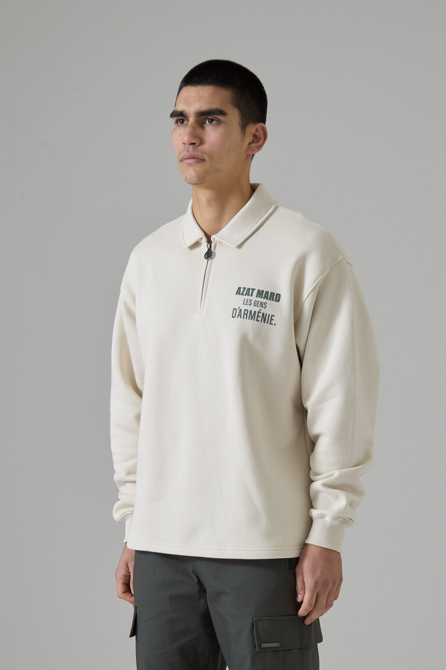 LES GENS STONE/GREEN QUARTER ZIP