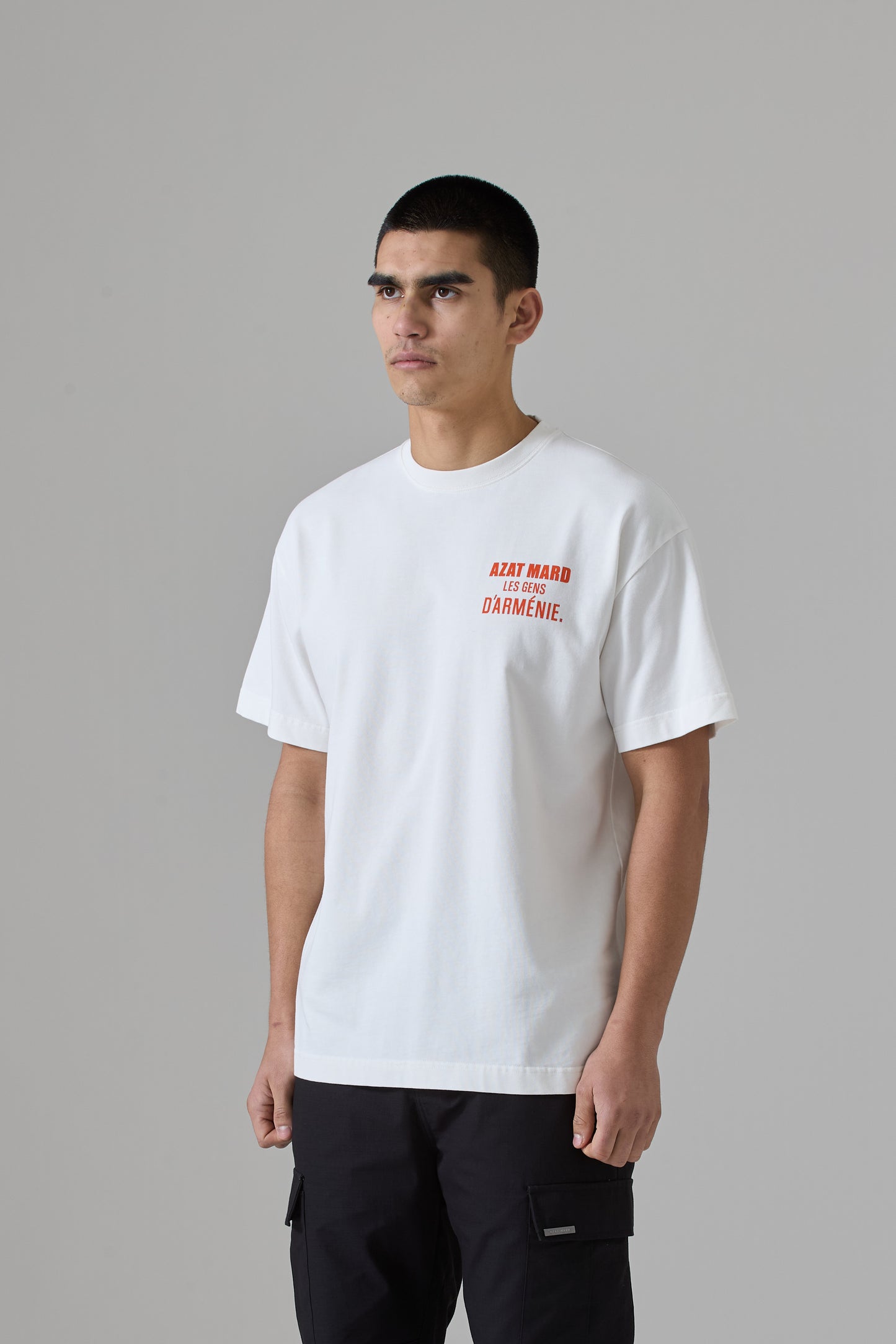 LES GENS OFF WHITE/ORANGE T-SHIRT