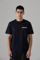 BLACK/ WHITE MERCERISED T-SHIRT