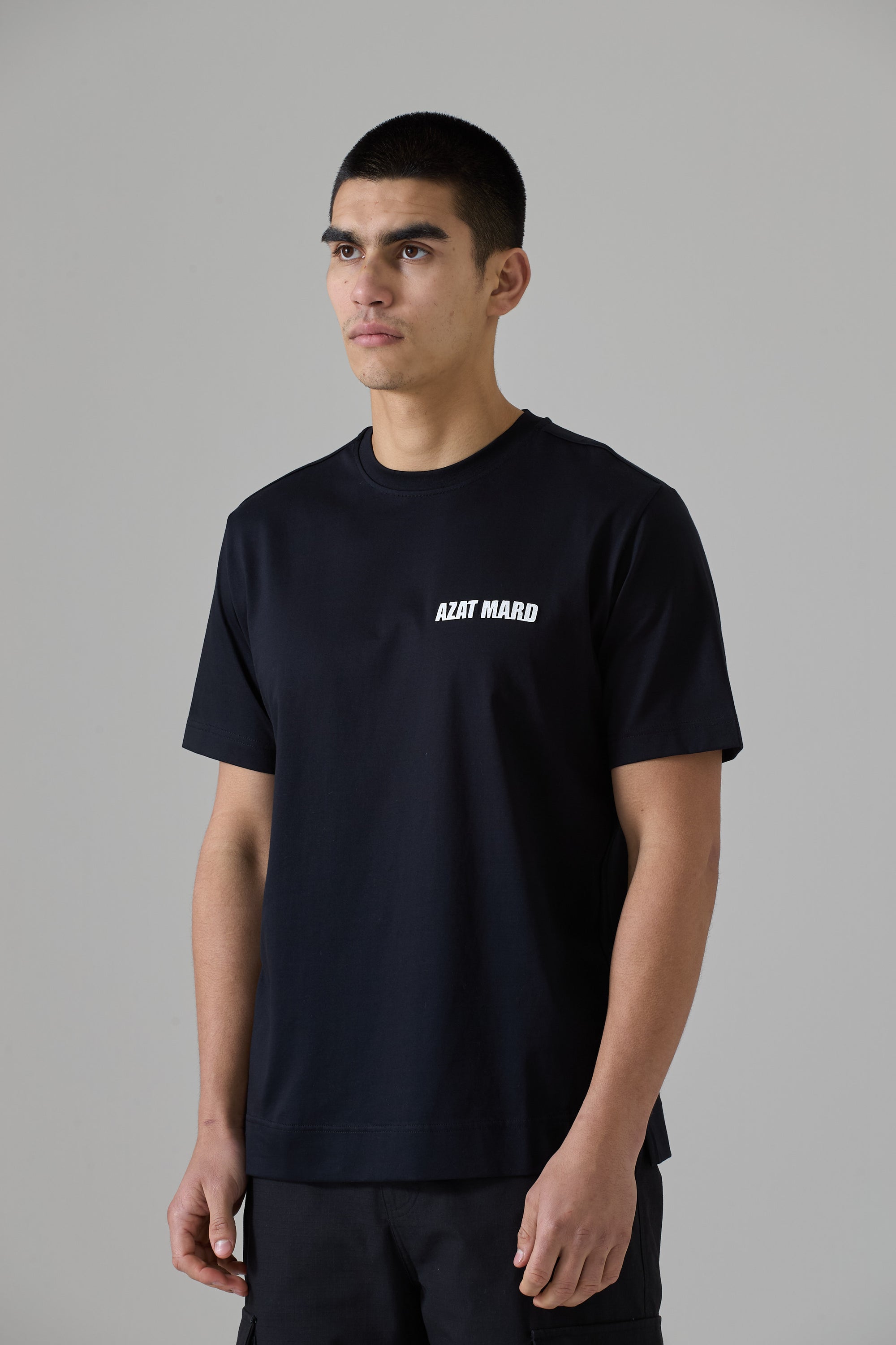 BLACK/ WHITE MERCERISED T-SHIRT